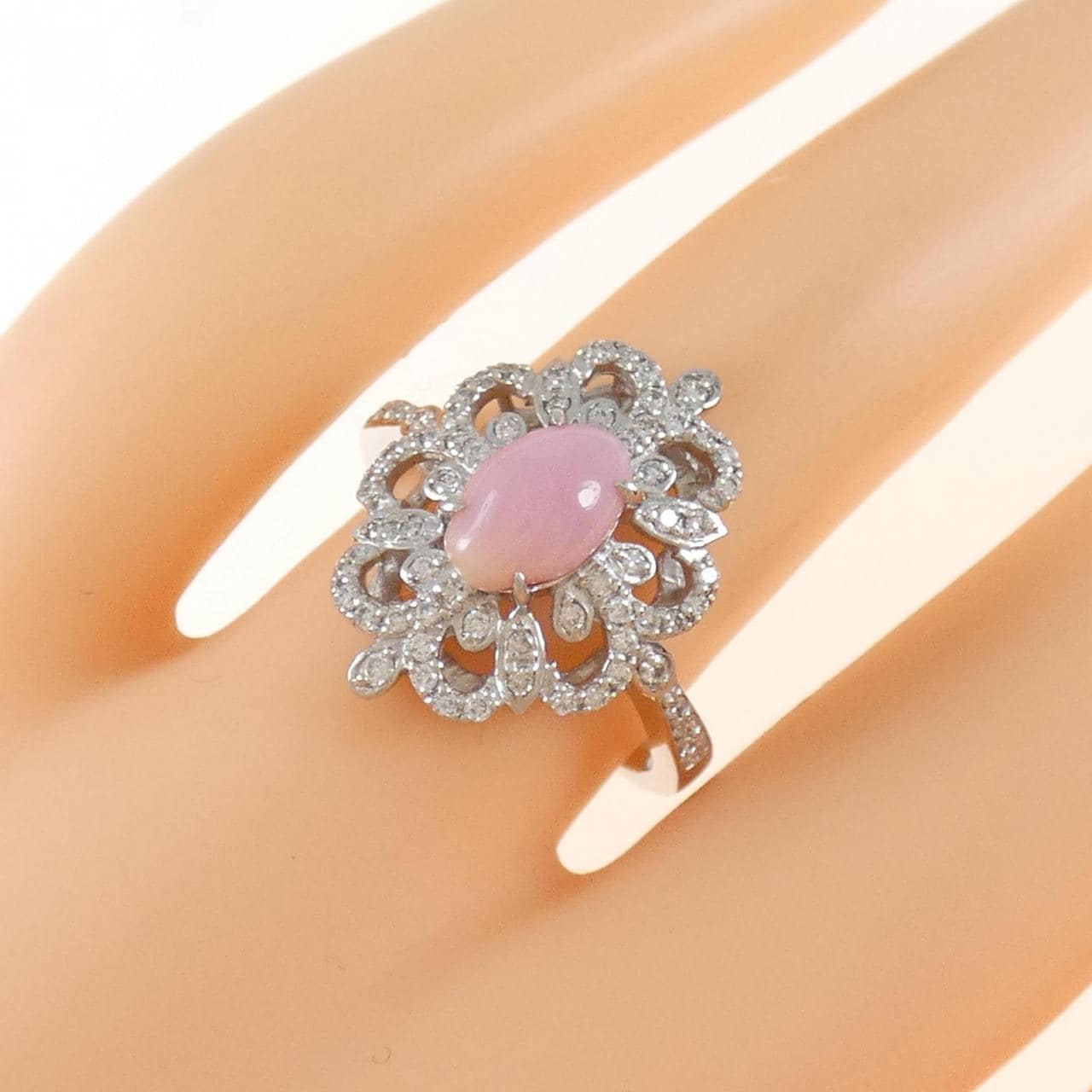 【*し様 Pt950 コンクパール リング HANDMADE】PT950 コンクパール 3.103ct パライバトルマリン