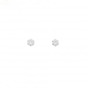 PT900 ソリティア ダイヤモンド ピアス 0.505CT