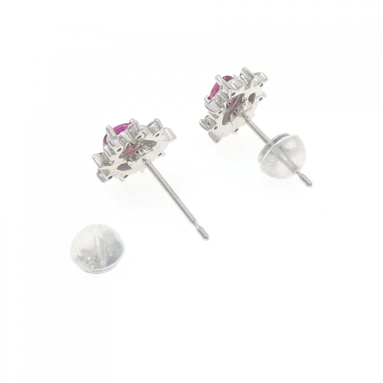 PT900 ルビー ピアス 0.44CT