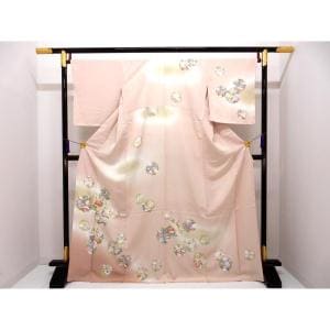 【未使用品】訪問着　友禅金彩加工　刺繍入りボカシ染