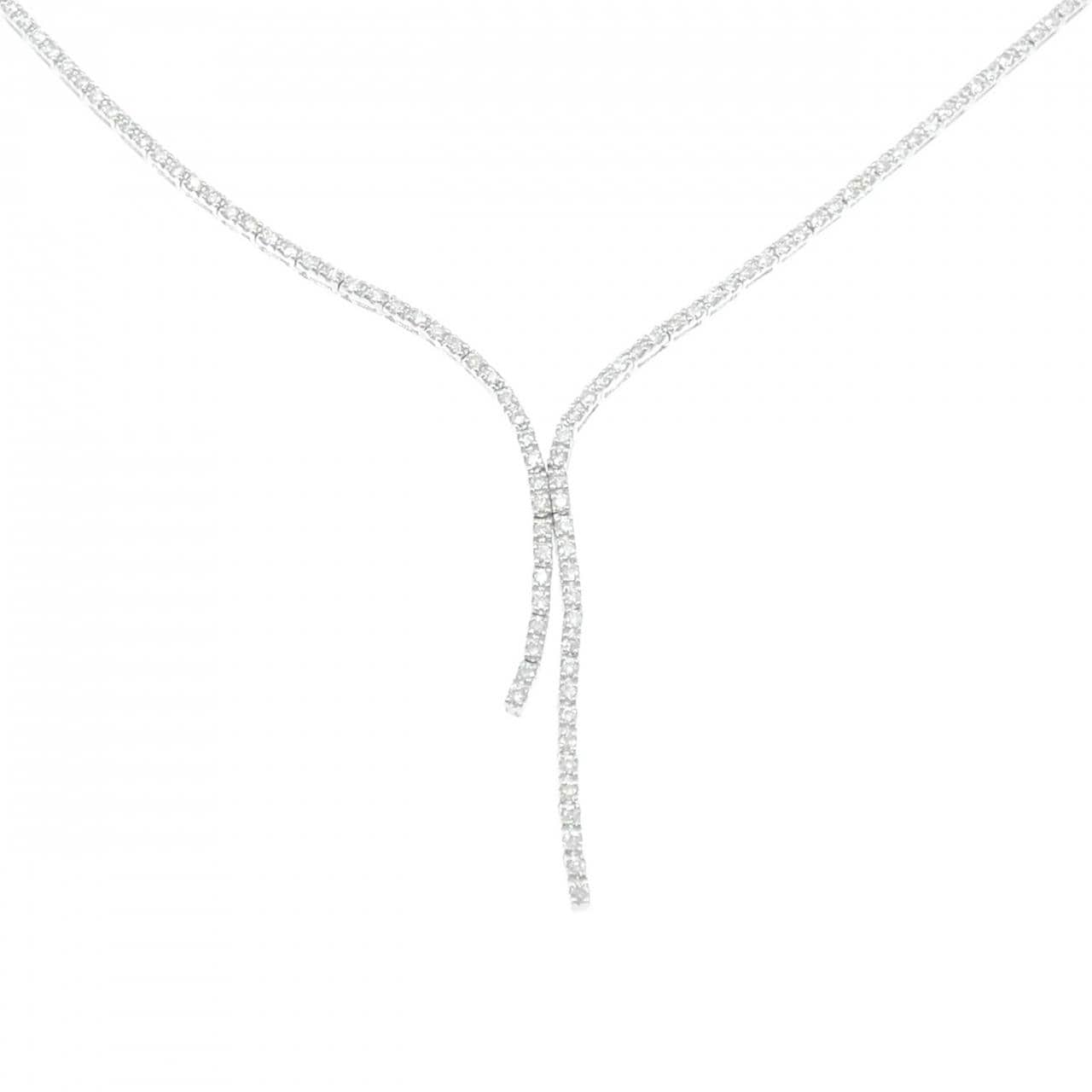K18WG ダイヤモンド ネックレス 2.00CT