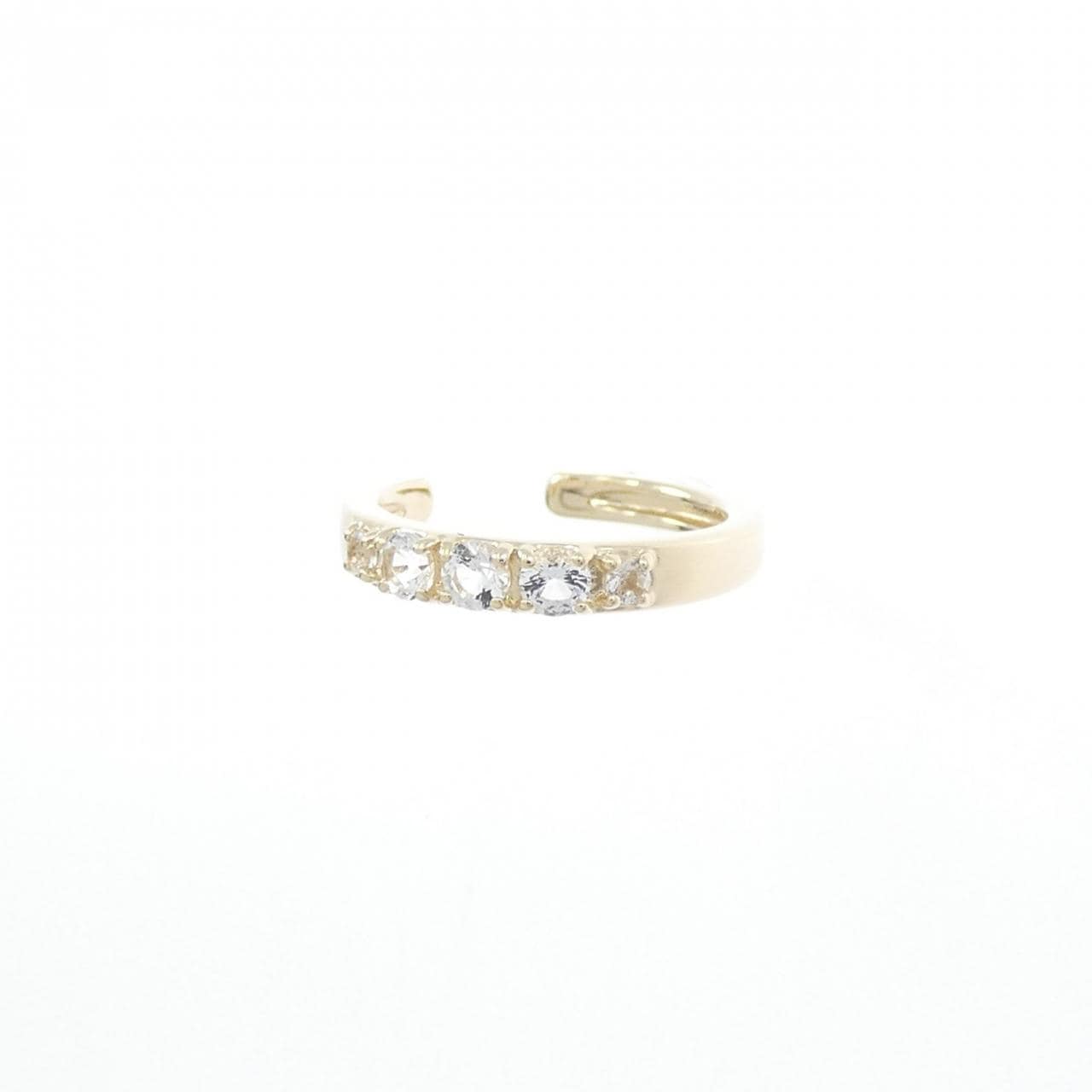 K10YG ホワイトトパーズ イヤーカフ 片耳