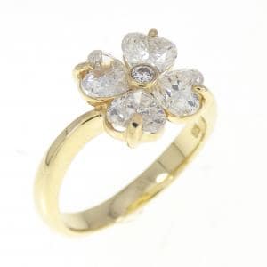K18YG フラワー ダイヤモンド リング 1.15CT