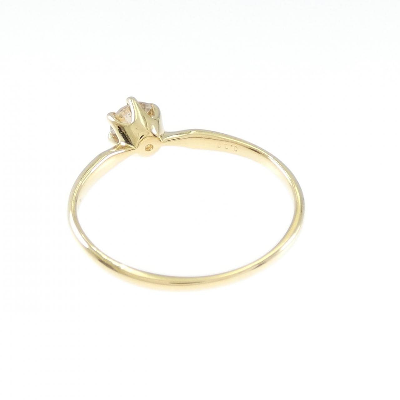K18YG ソリティア ダイヤモンド リング 0.30CT