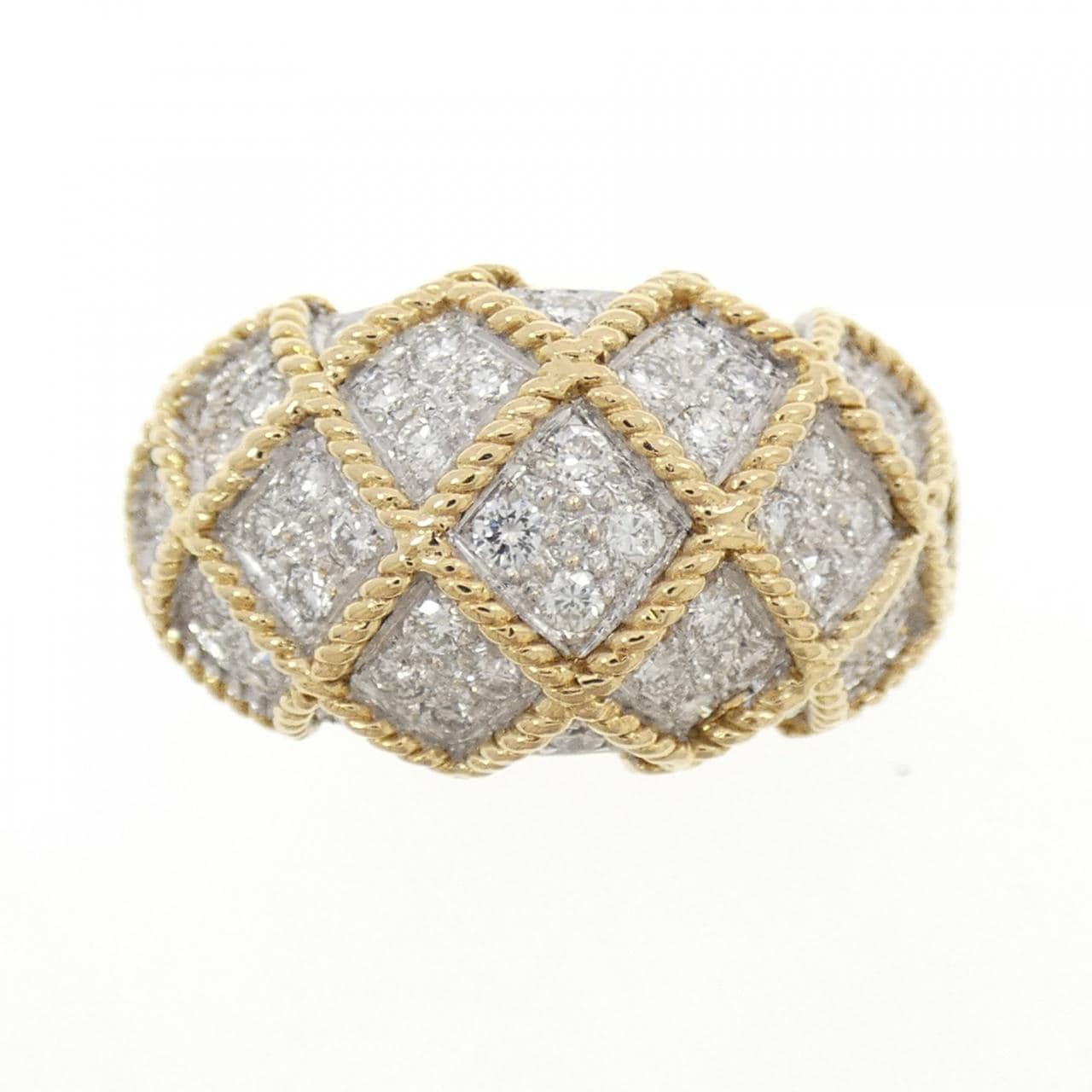 K18YG/K18WG ダイヤモンド リング 0.90CT