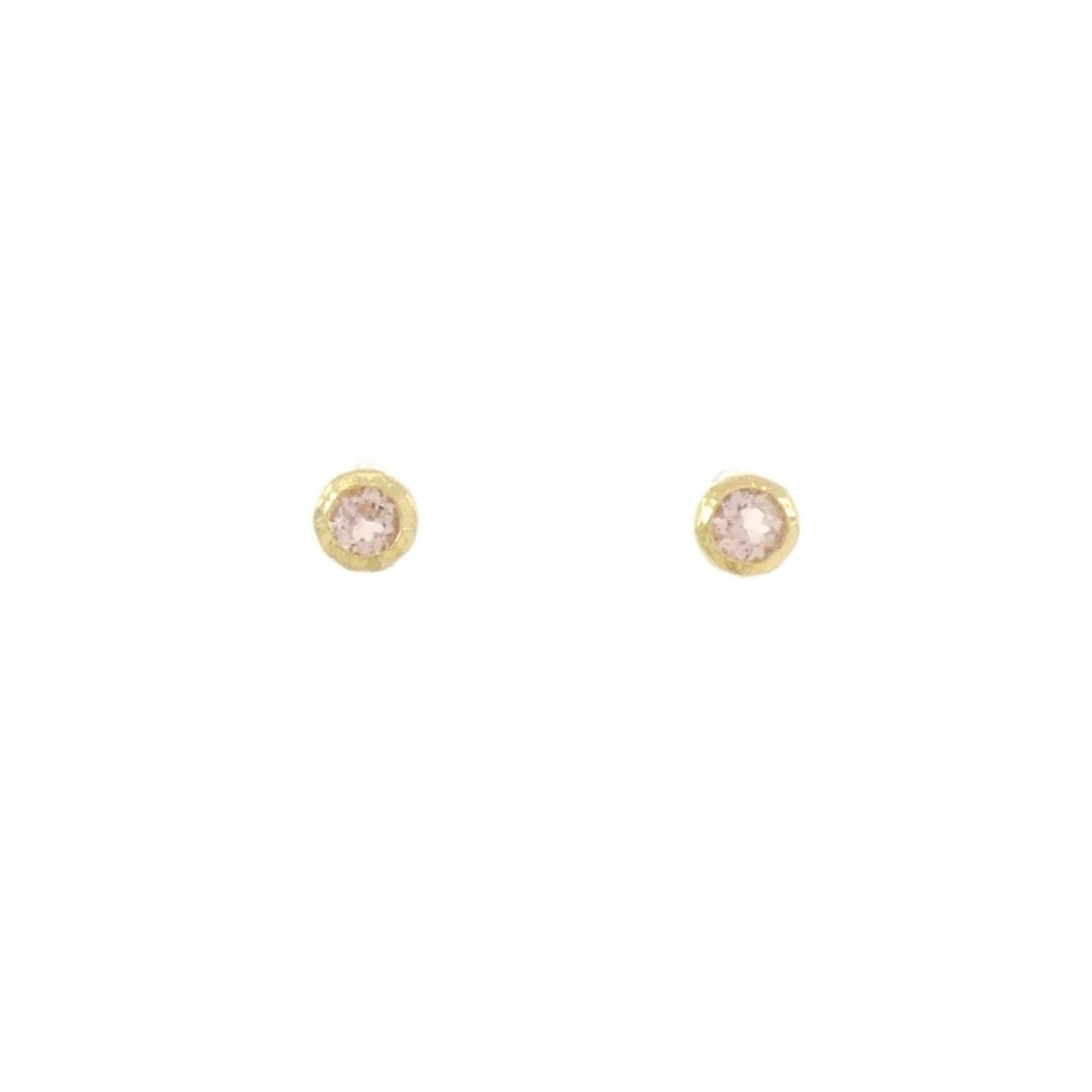K18YG インペリアルトパーズ ピアス 0.26CT