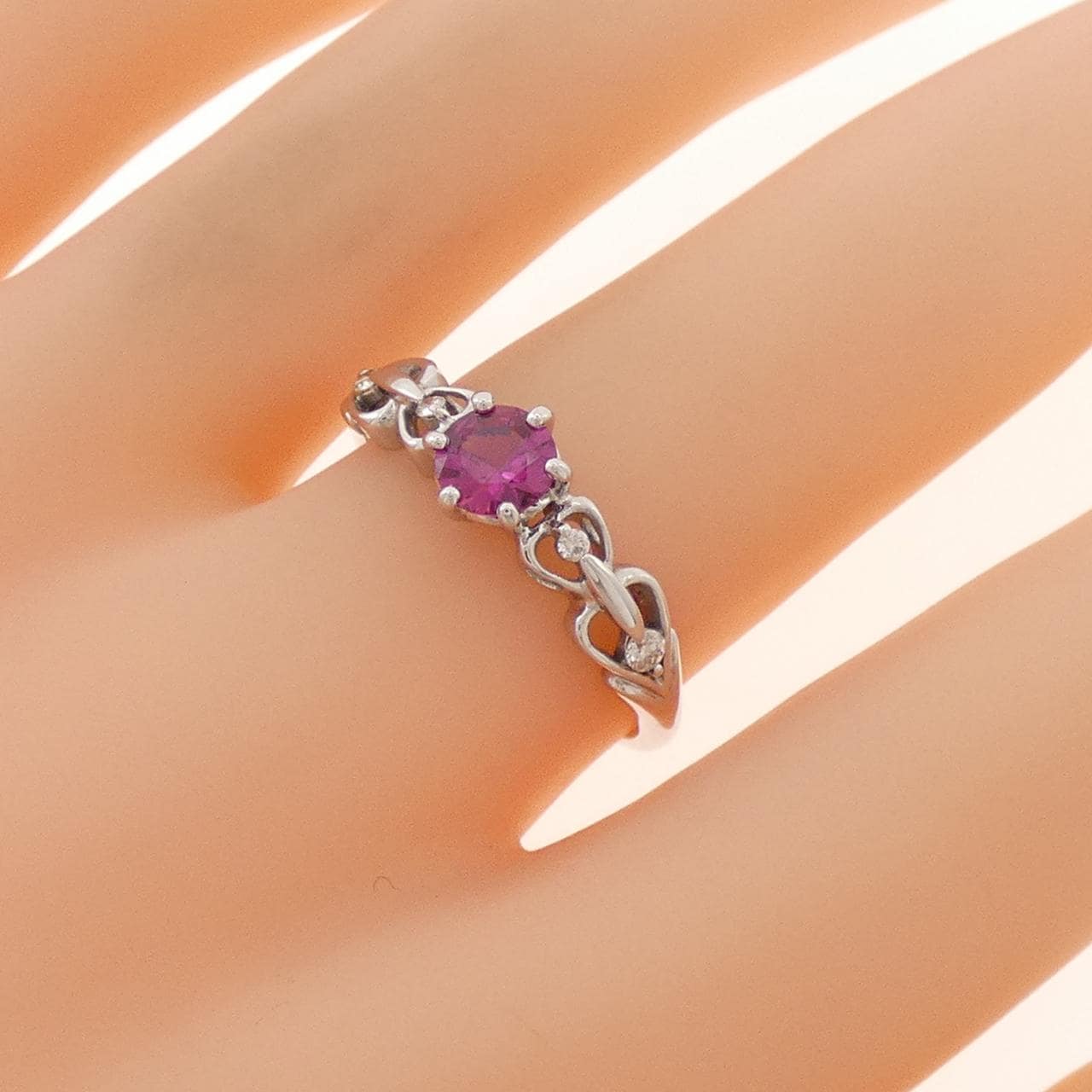 K18WG ルビー リング 0.45CT