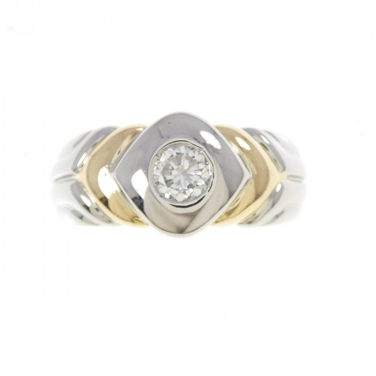 PT900/K18YG钻石戒指 0.38克拉