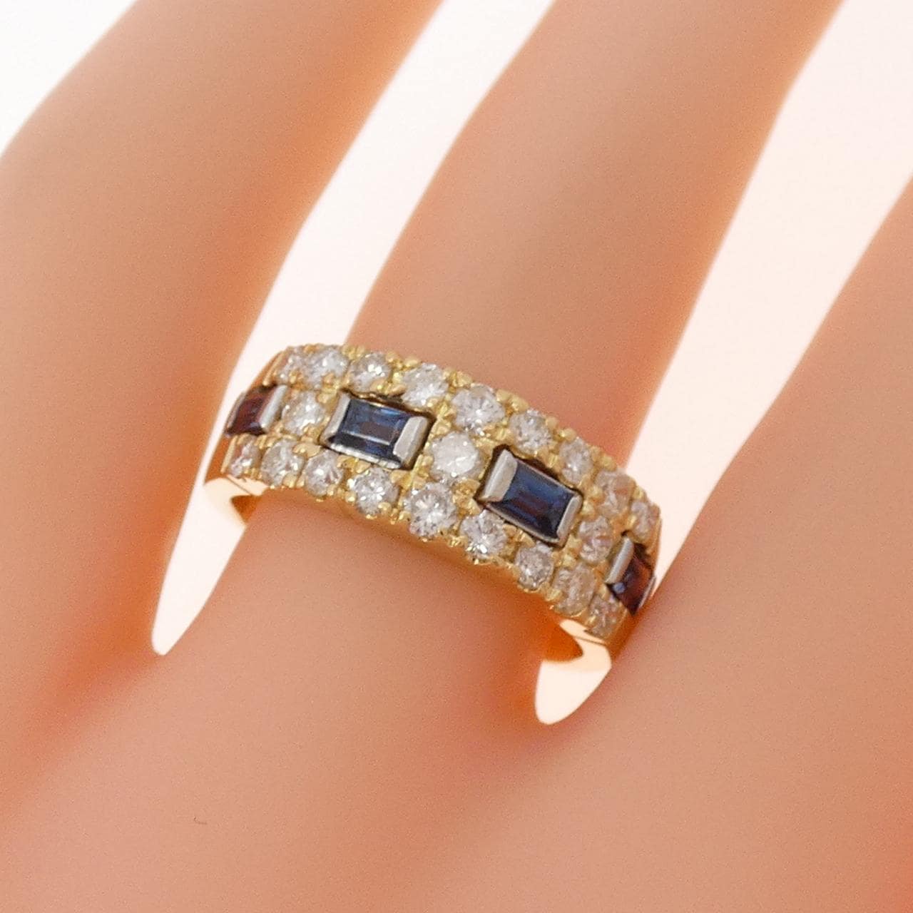 K18YG/PT900蓝宝石戒指0.54CT