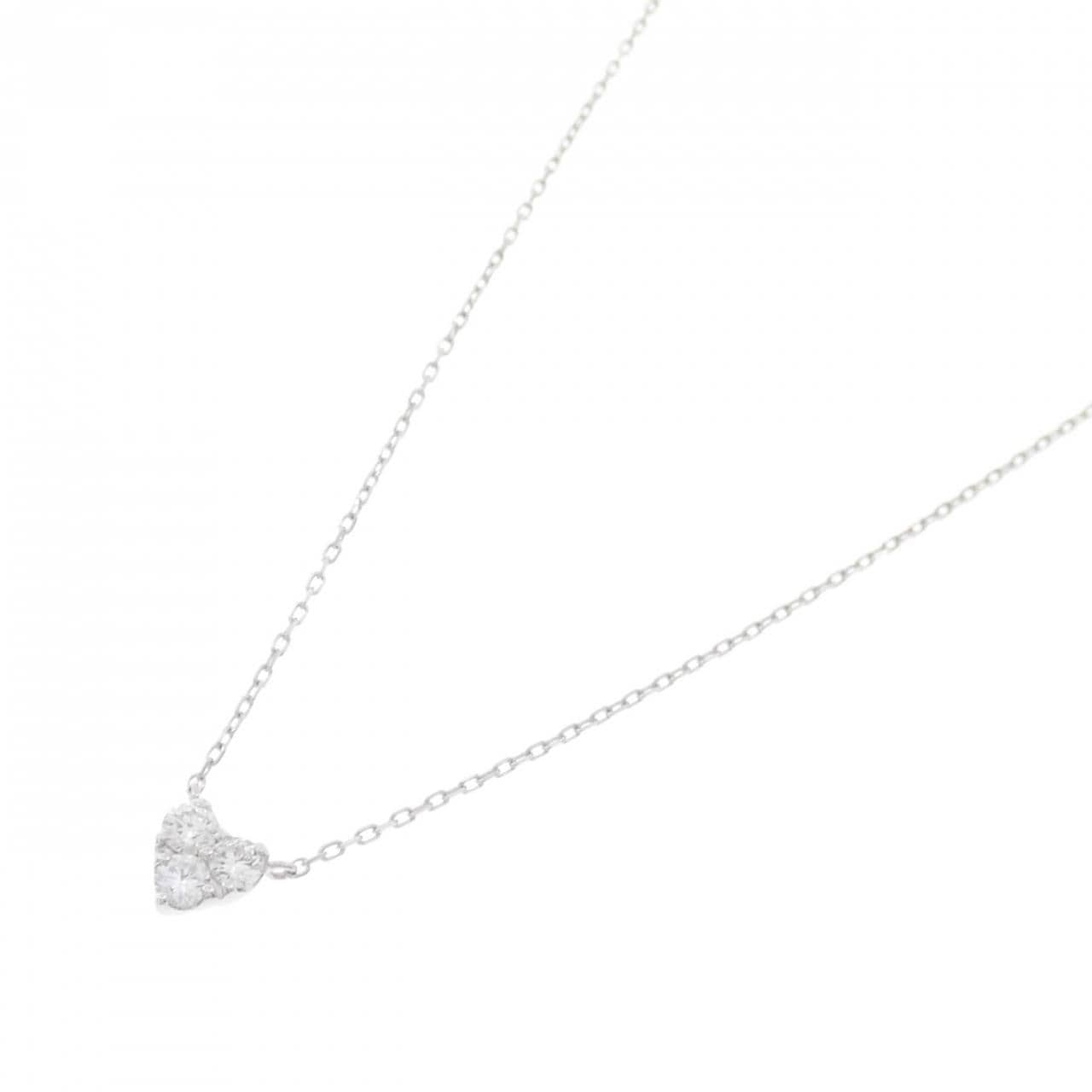 K18WG Heart Diamond Necklace 0.19CT