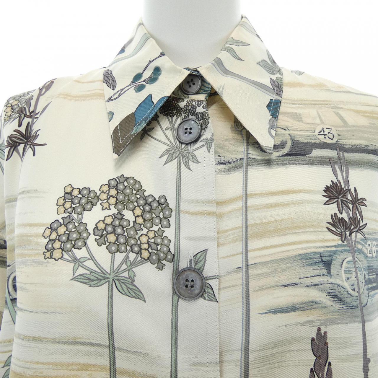 【ヴィンテージ】エルメス HERMES LES BOLIDES ツイルレーヌ. シャツ