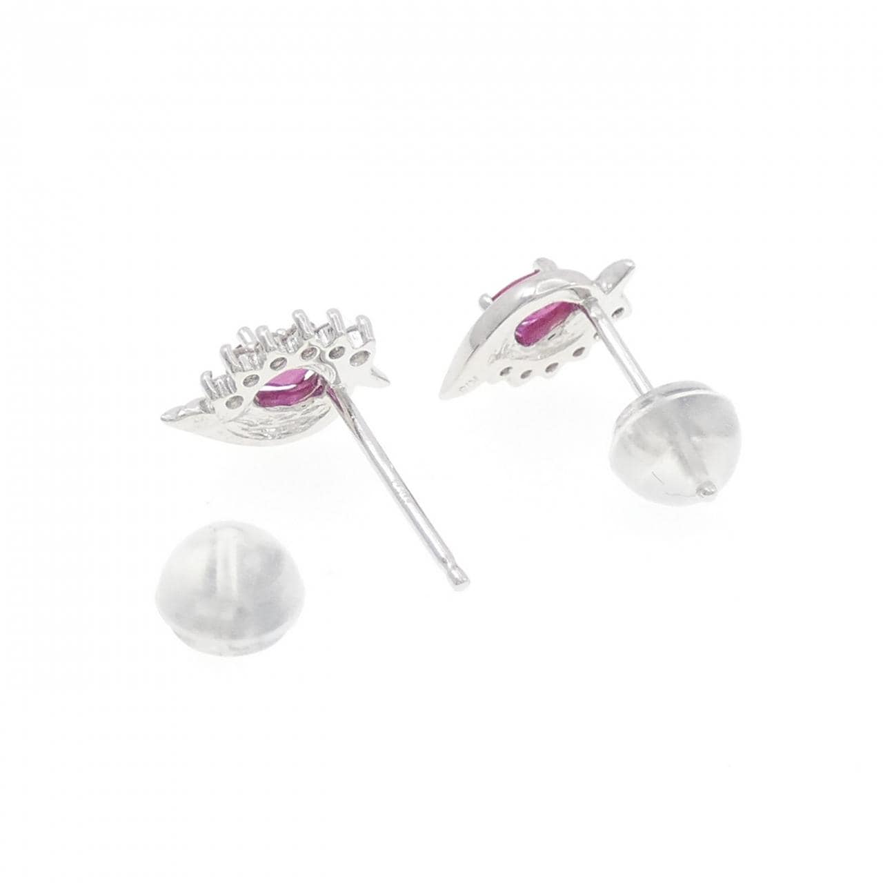 K18WG ルビー ピアス