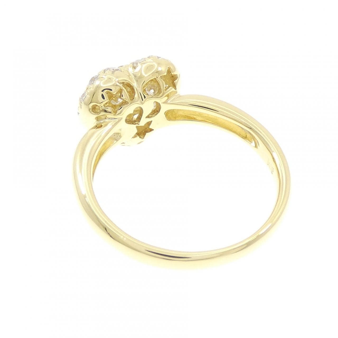 K18YG ハート パヴェ ダイヤモンド リング 0.50CT