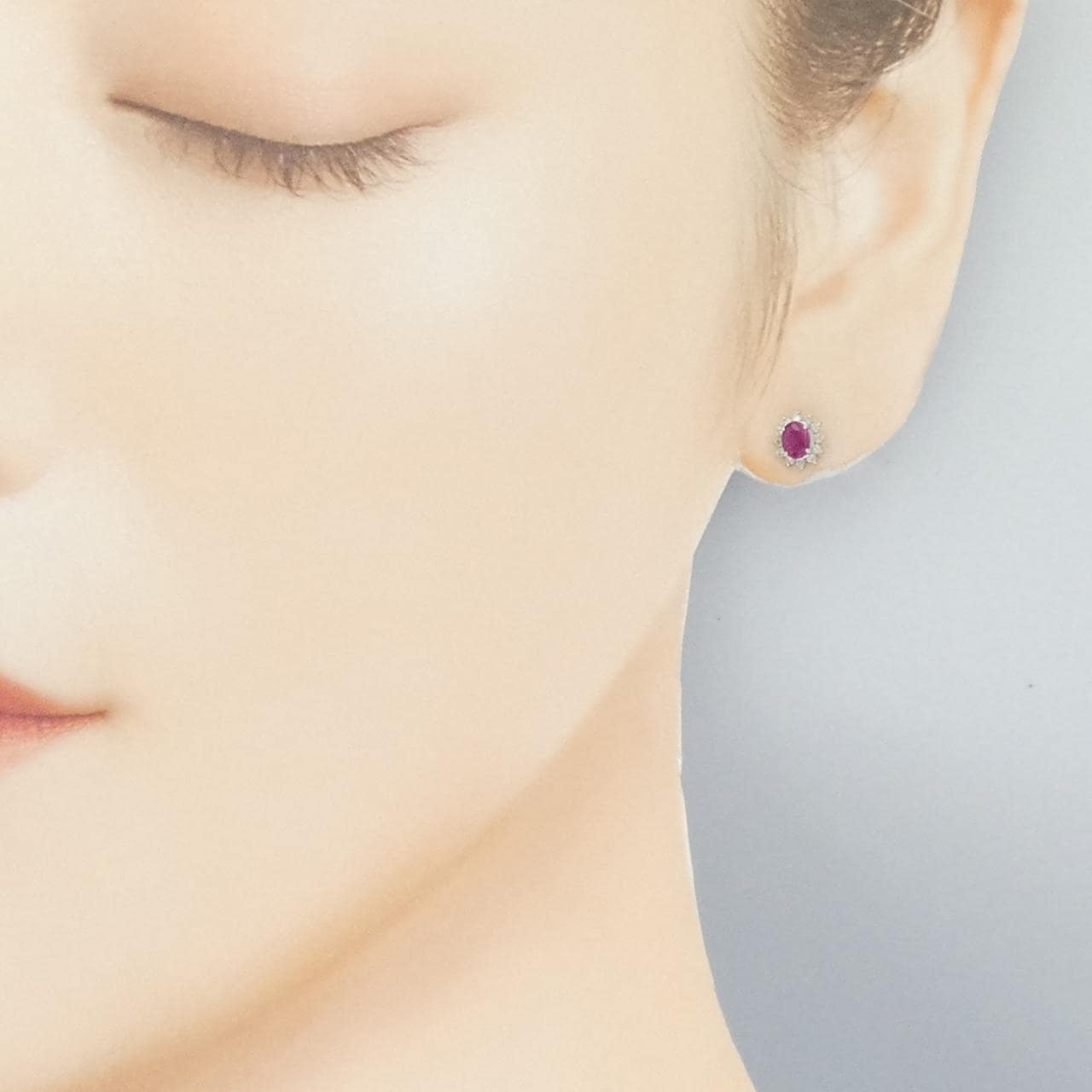 PT900 ルビー ピアス