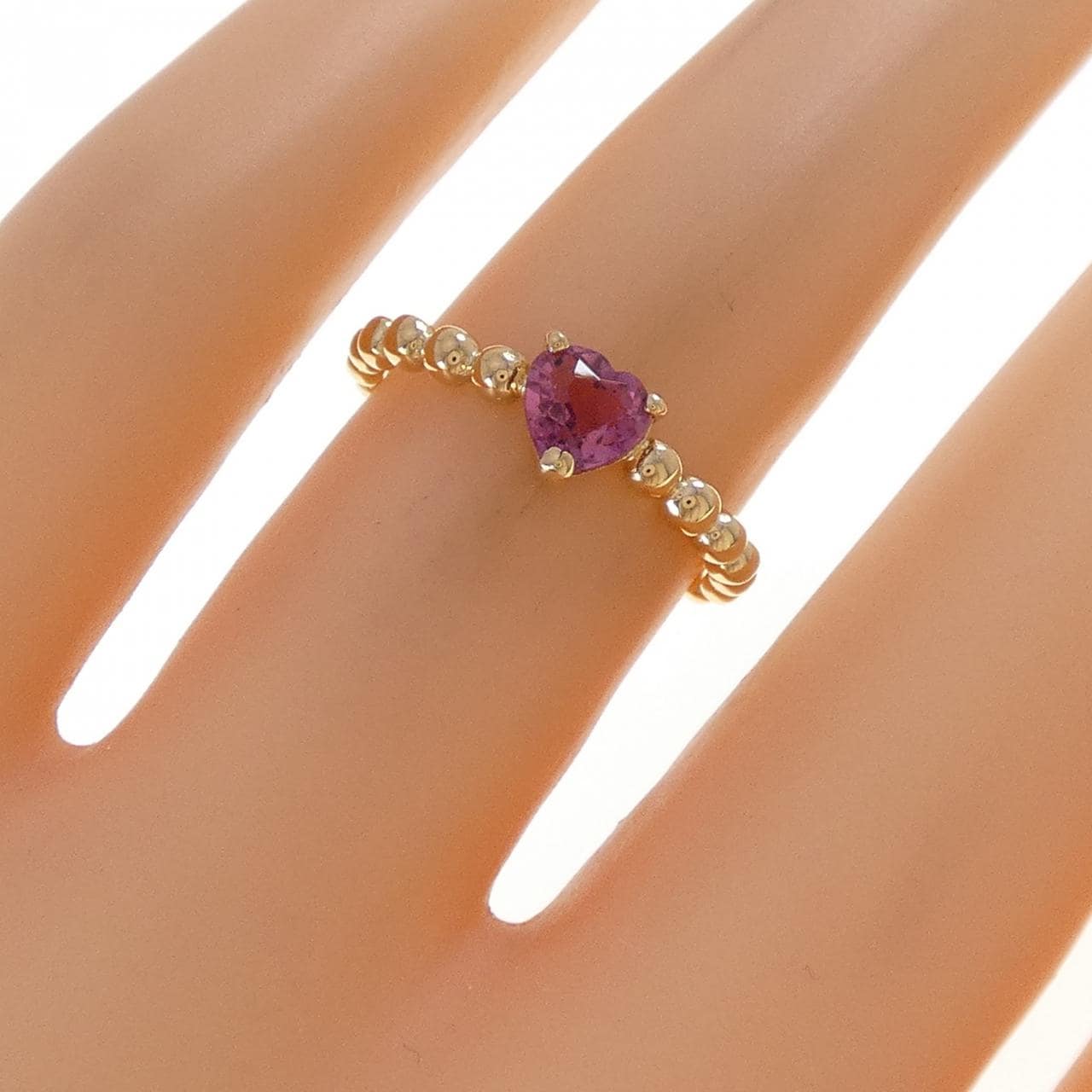 750YG ハート トルマリン リング