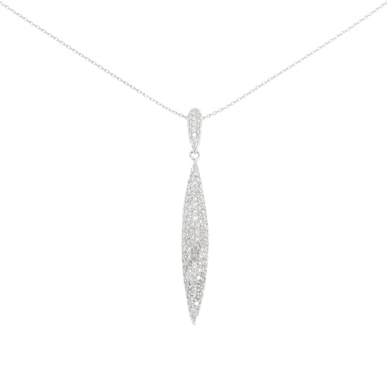 750WG/K18WG パヴェ ダイヤモンド ネックレス 1.26CT