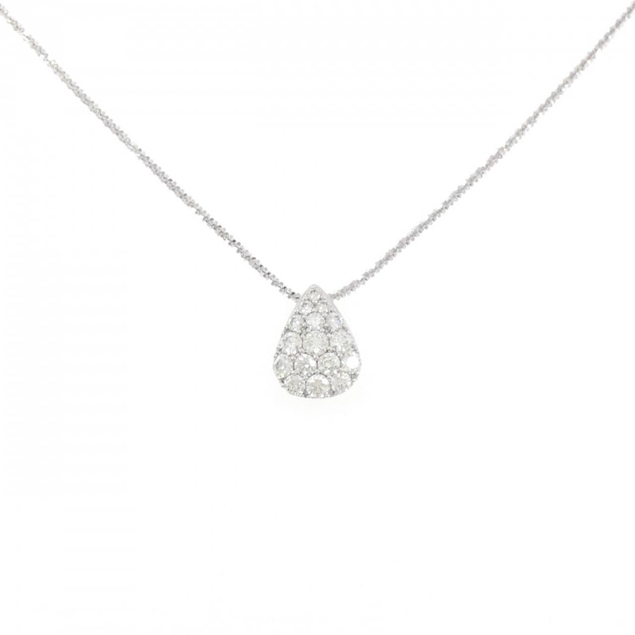 K18WG パヴェ ダイヤモンド ネックレス 1.00CT
