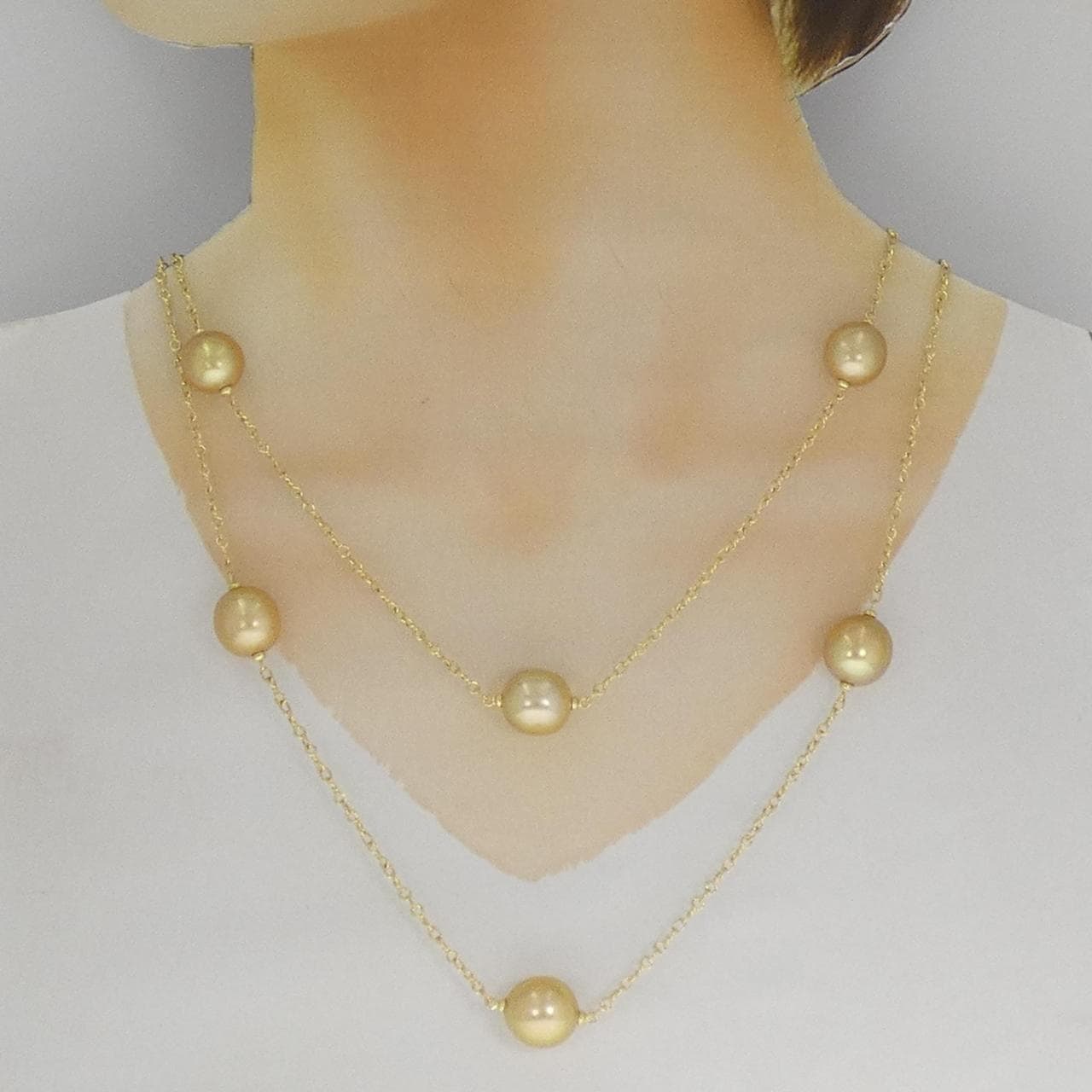 K18YG 白蝶パール ネックレス