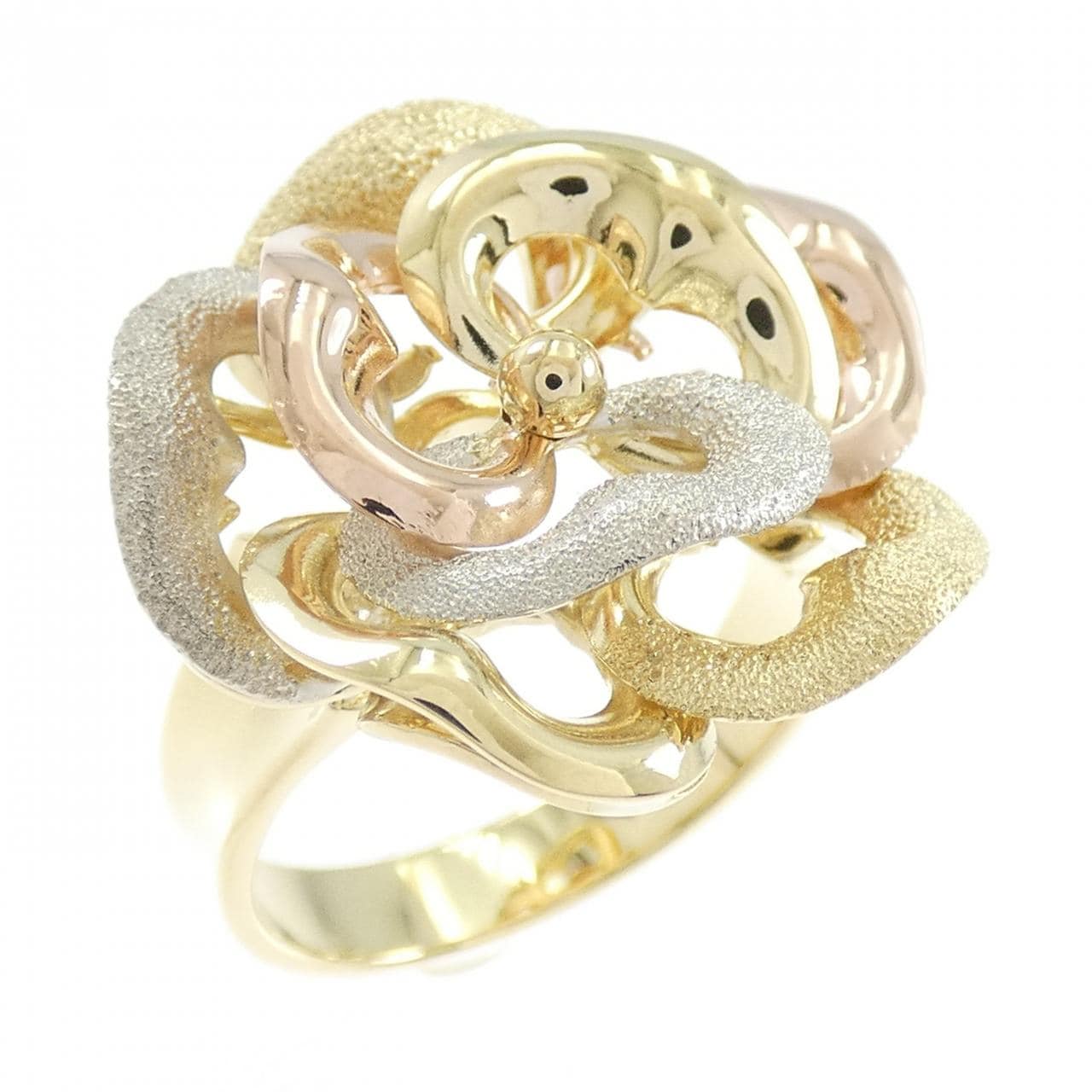 750スリーカラー フラワー リング