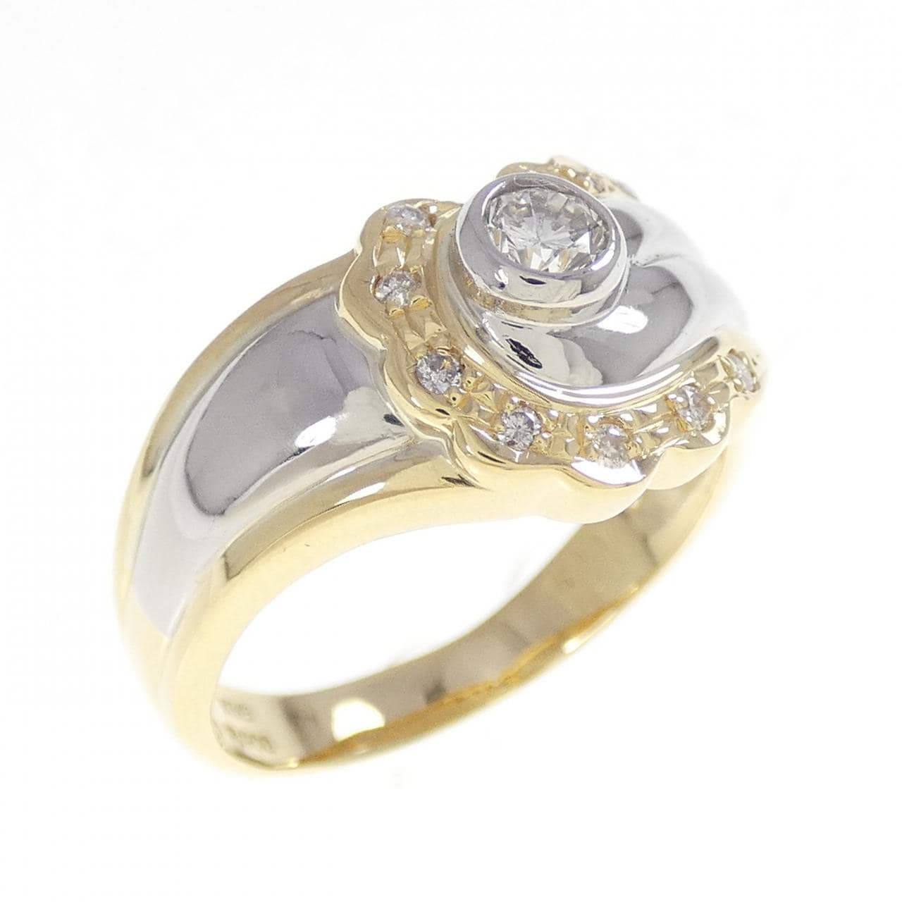 K18YG/PT900 ダイヤモンド リング 0.21CT