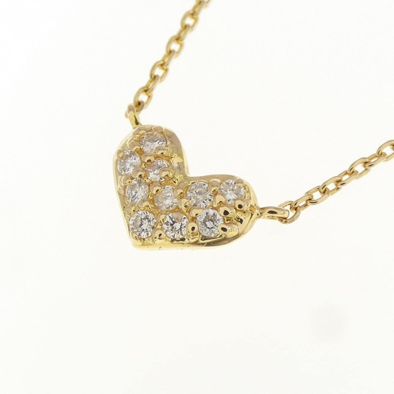 K18YG ハート ダイヤモンド ネックレス 0.08CT