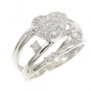 K14WG ハート ダイヤモンド リング 0.19CT