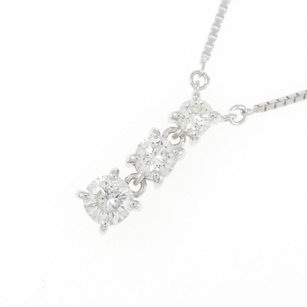 K18WG ダイヤモンド ネックレス 1.01CT