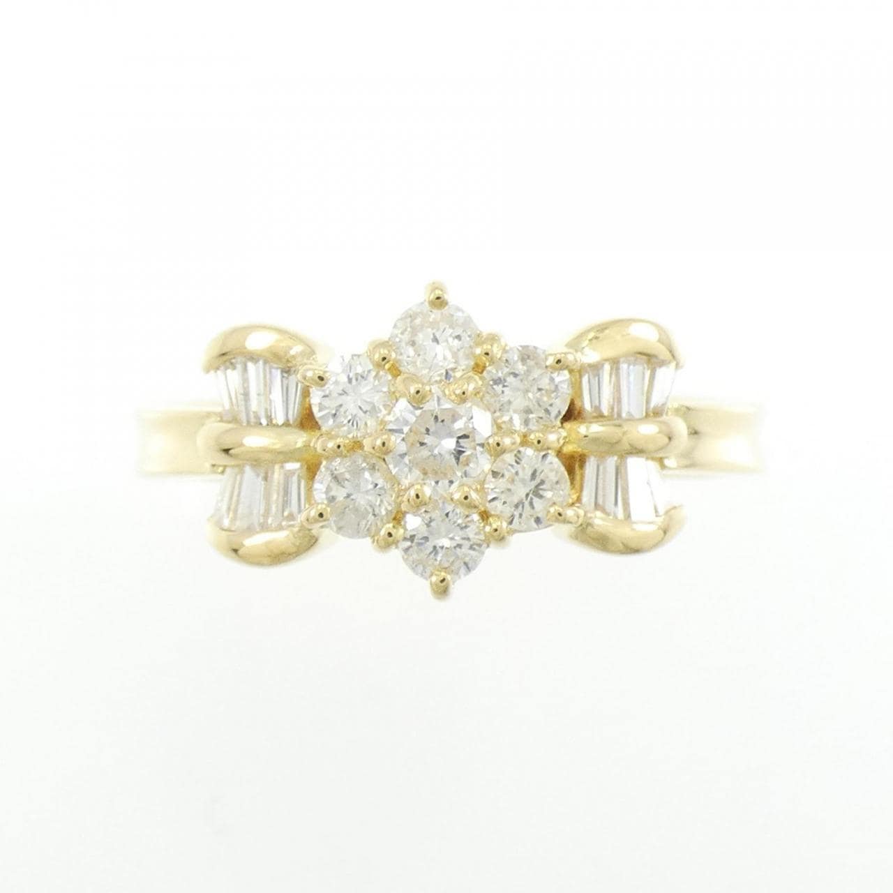K18YG フラワー ダイヤモンド リング 0.70CT
