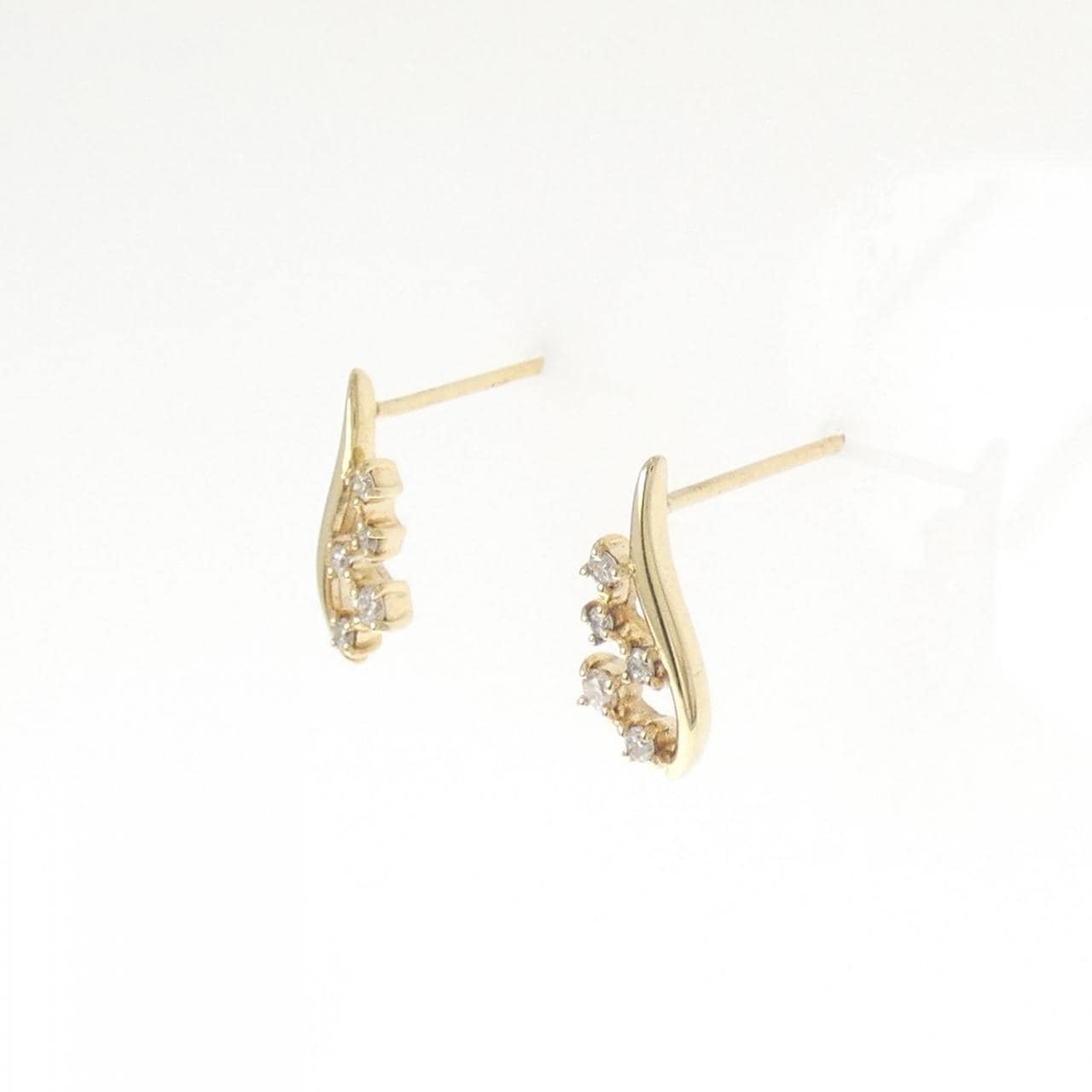 【新品】K10YG ダイヤモンド ピアス 0.08CT