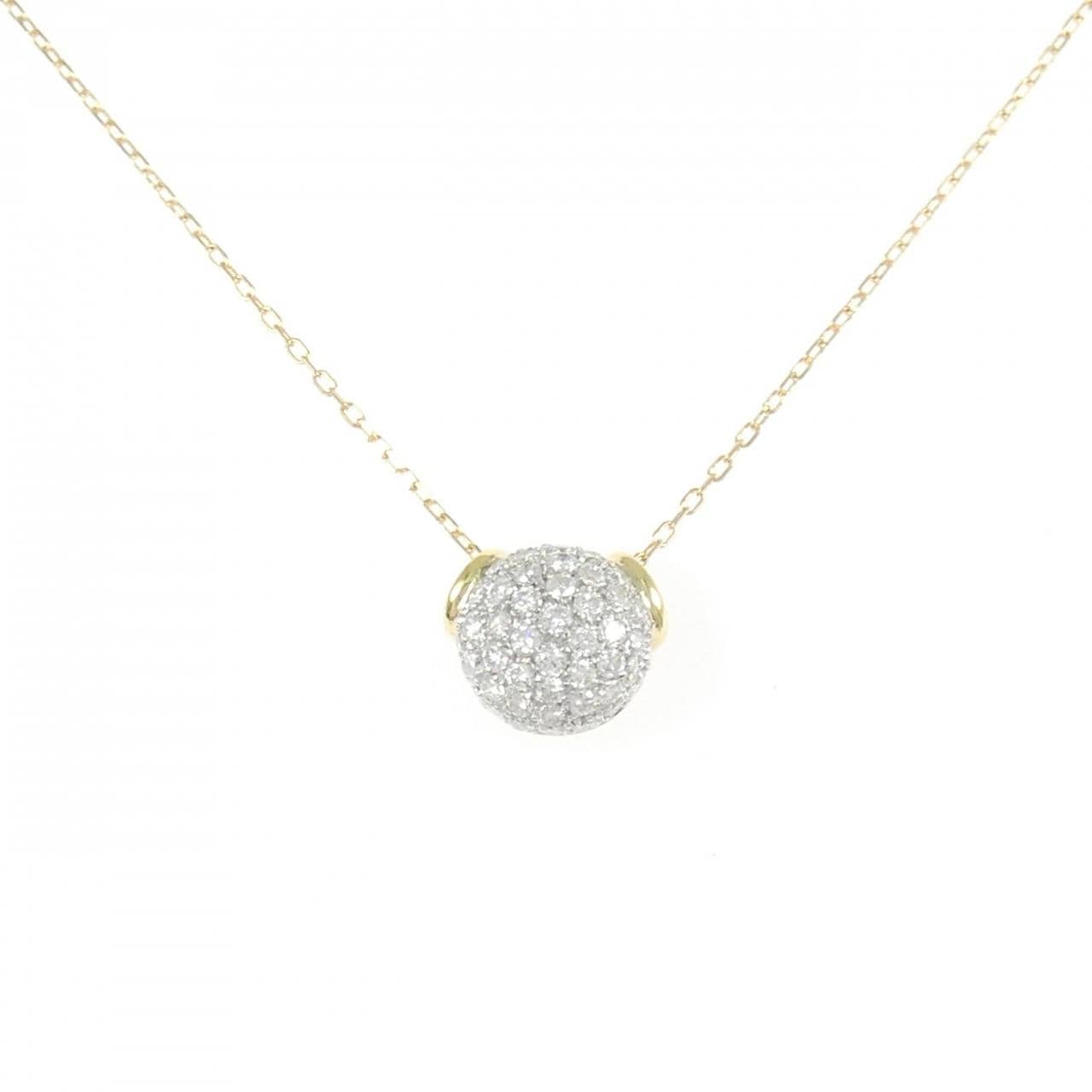 750YG/750WG/K18 パヴェ ダイヤモンド ネックレス