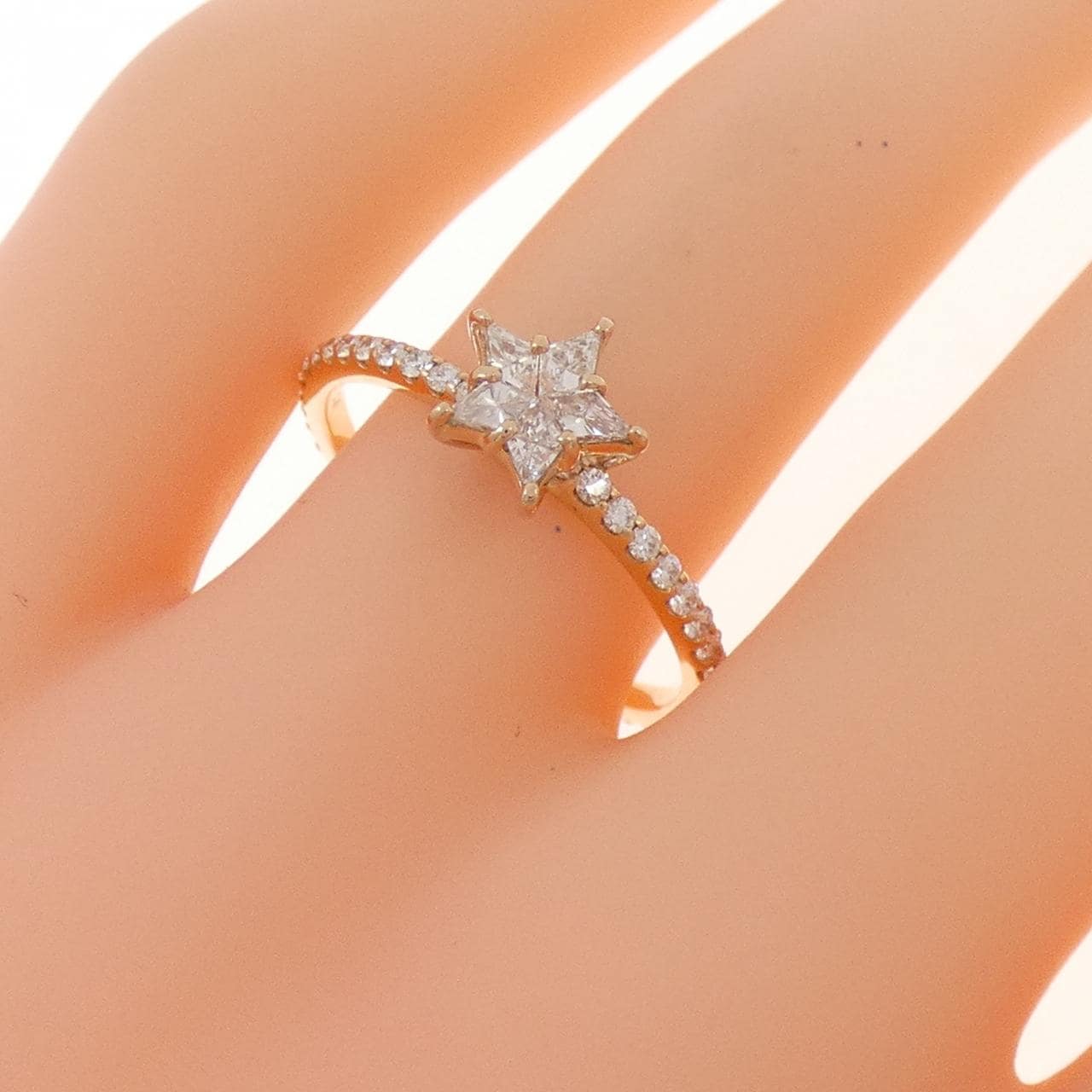 K18PG スター ダイヤモンド リング 0.30CT
