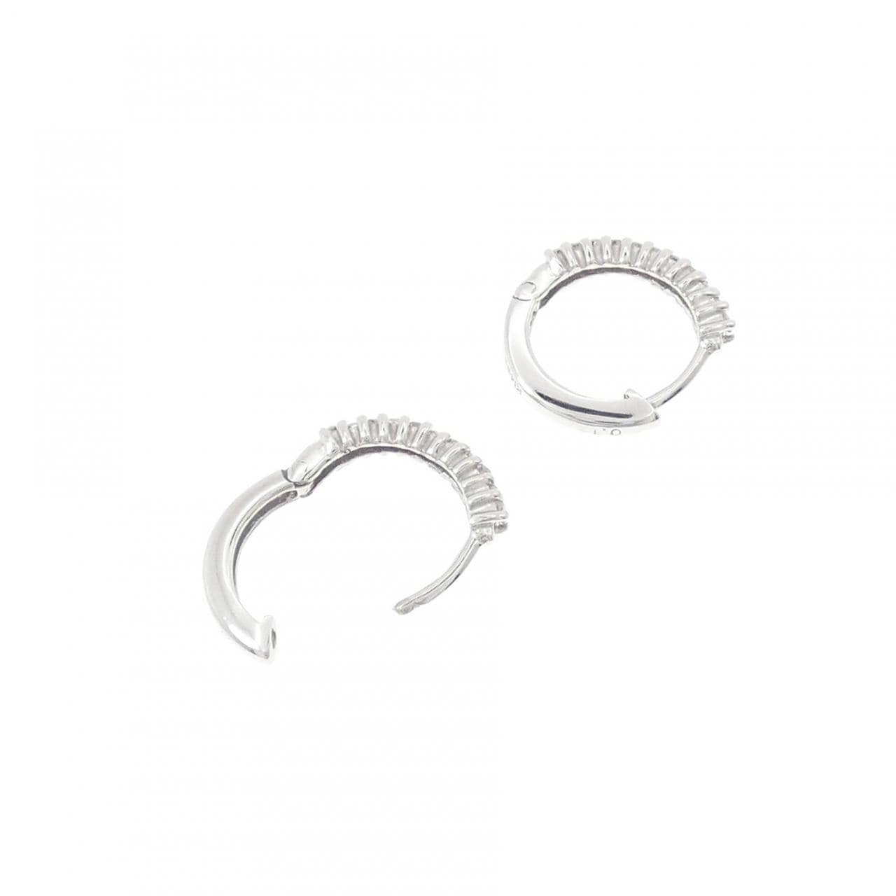 K14WG ダイヤモンド フープ ピアス 0.20CT