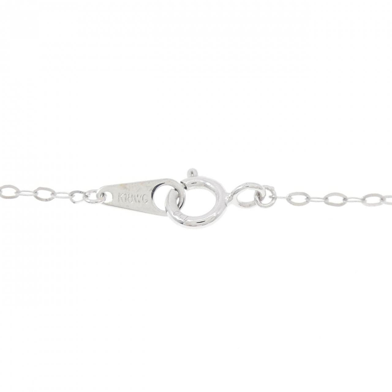 K18WG ホースシュー ダイヤモンド ネックレス 0.20CT