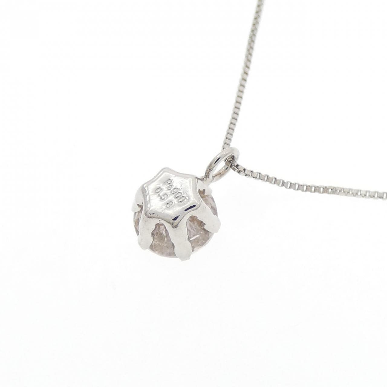PT900/PT850 ソリティア ダイヤモンド ネックレス 0.58CT