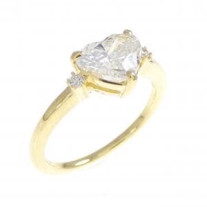 K18YG ハート ダイヤモンド リング 1.019CT