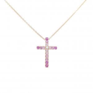 K18YG クロス サファイヤ ネックレス 0.30CT
