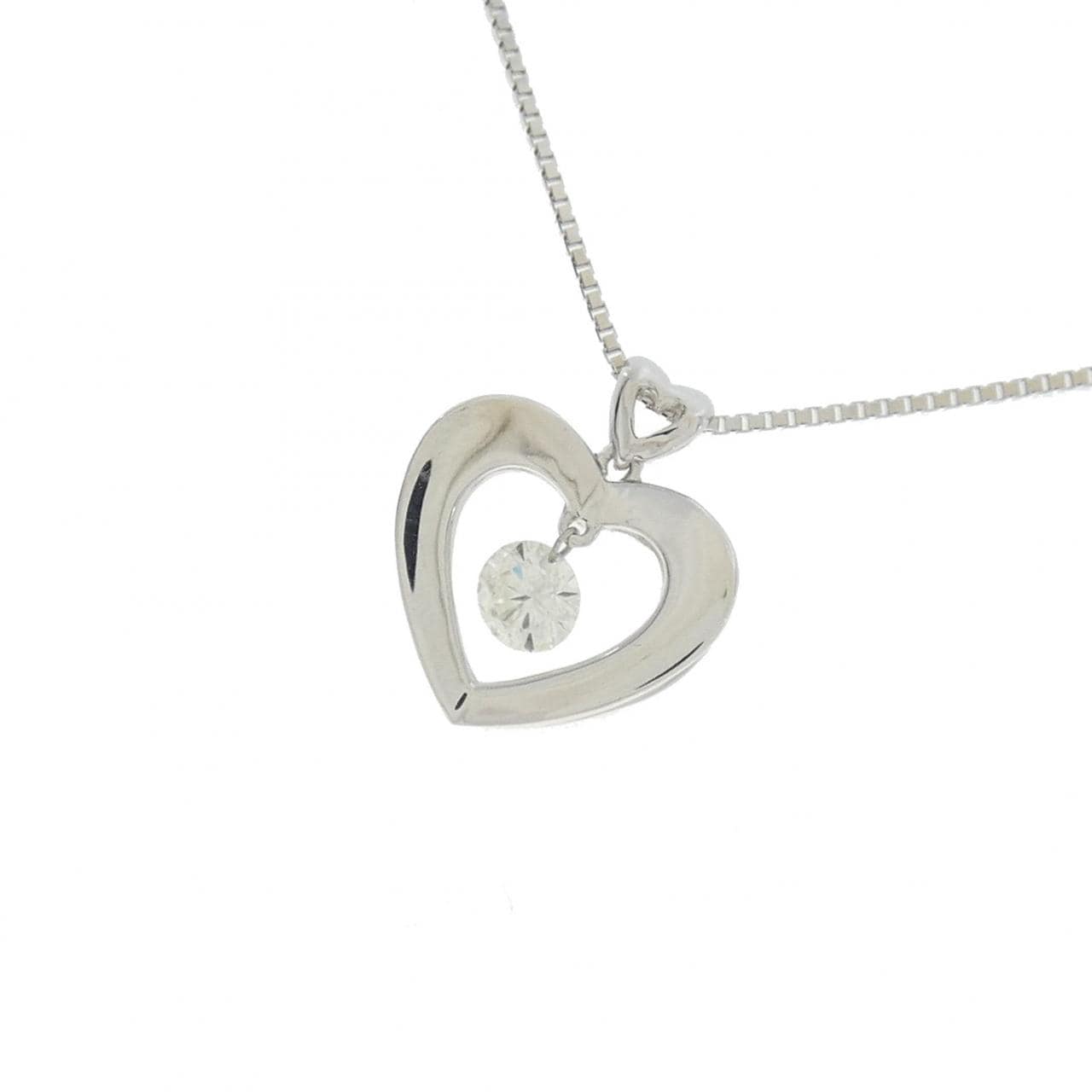 K18WG Heart Diamond Necklace 0.22CT