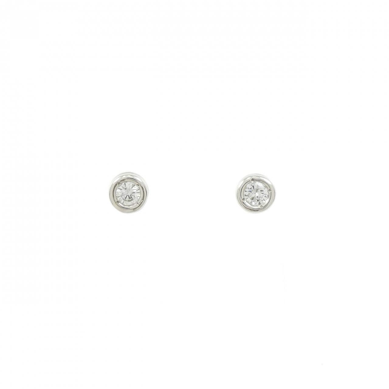 PT900 ソリティア ダイヤモンド ピアス 0.176CT