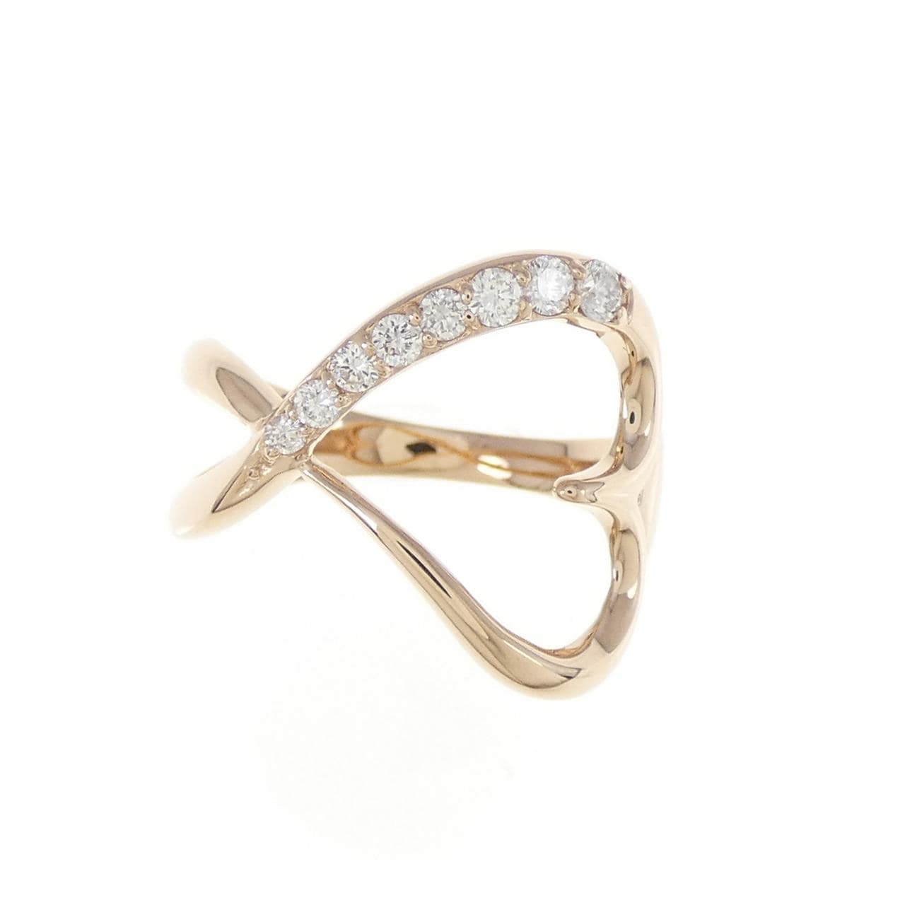 K18PG ハート ダイヤモンド リング 0.17CT