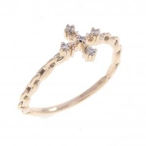 K10PG クロス ダイヤモンド リング 0.03CT