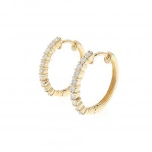K18YG フープ ダイヤモンド ピアス 0.40CT