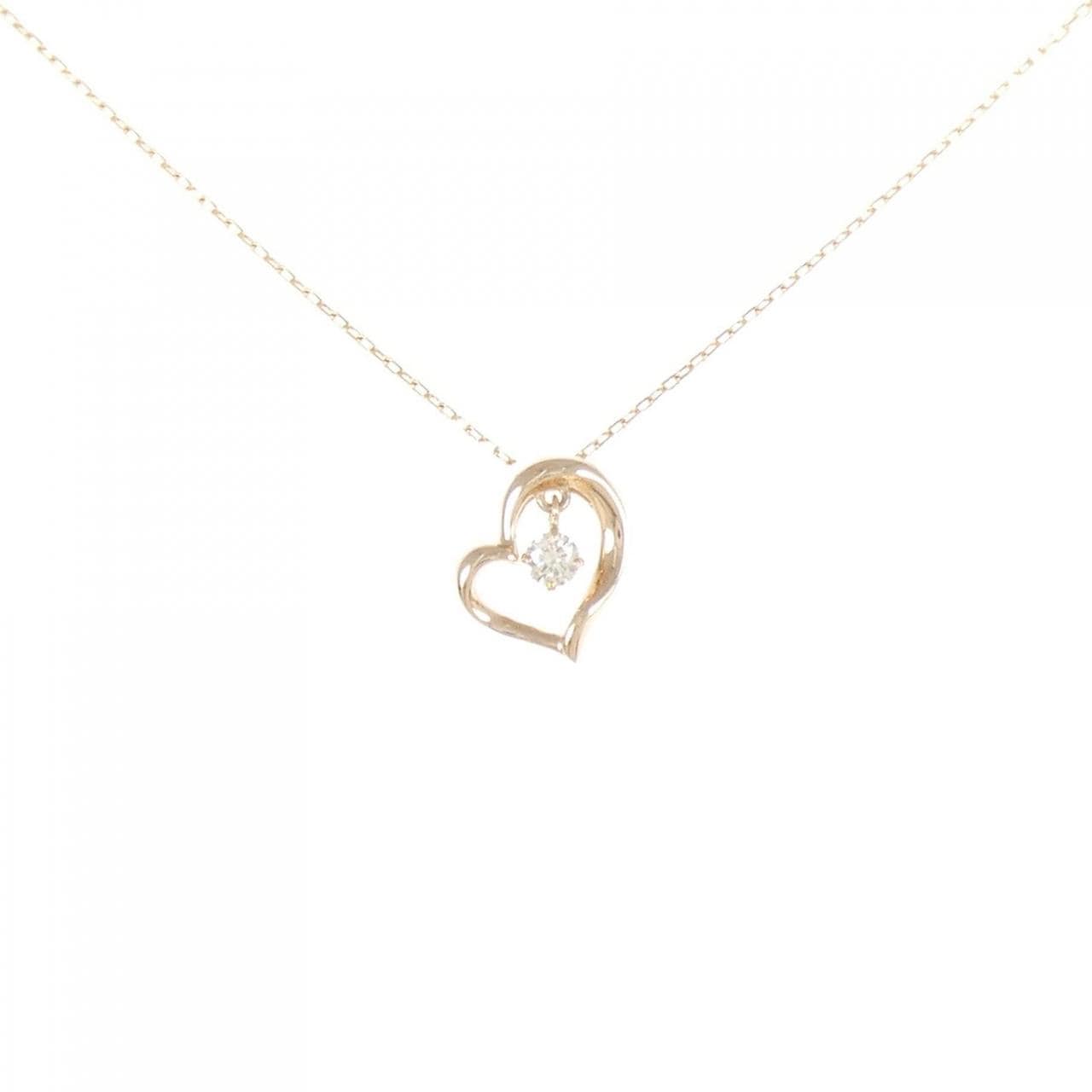 K18PG ハート ダイヤモンド ネックレス 0.05CT