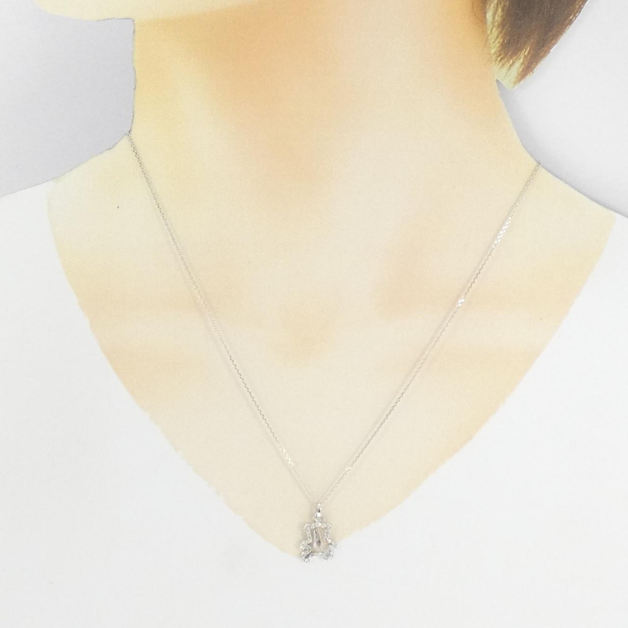 K18WG ダイヤモンド ネックレス 0.18CT