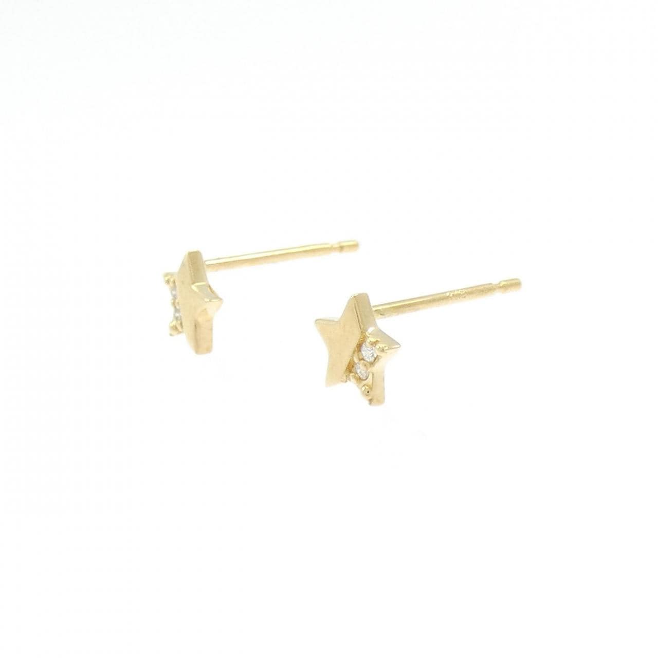 【新品】K18YG スター ダイヤモンド ピアス 0.02CT