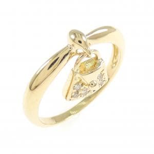 K18YG バッグ ダイヤモンド リング