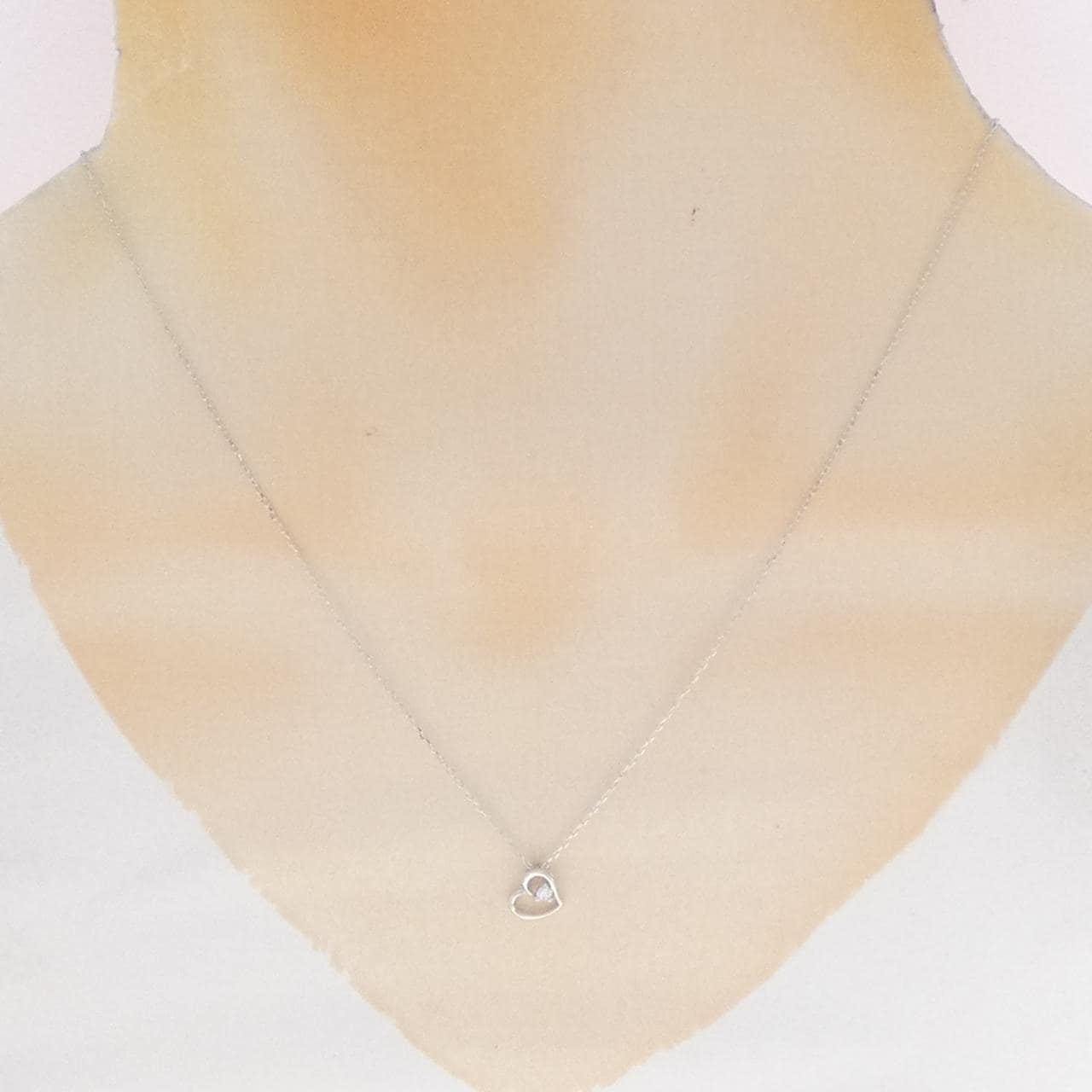K10WG ハート ダイヤモンド ネックレス 0.03CT