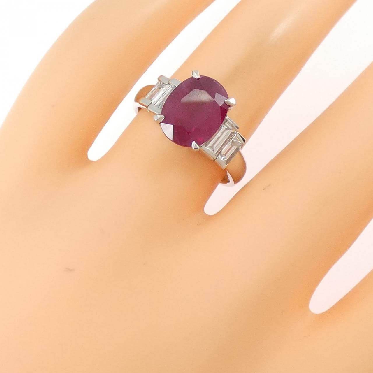 PT900 ルビー リング 3.455CT