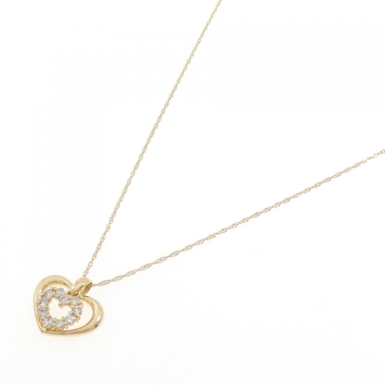 K18YG ハート ダイヤモンド ネックレス 0.30CT