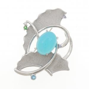 タムラ ムネタカ カラーストーン ブローチ