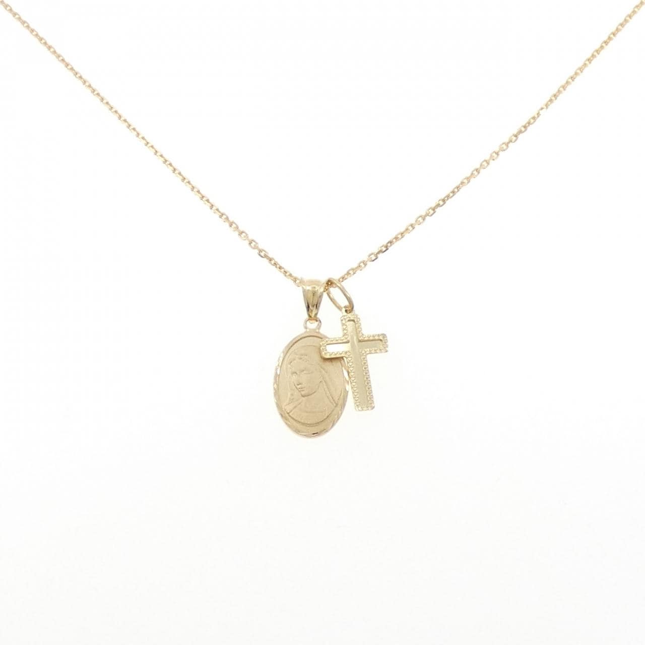 K18YG 2WAY クロス ネックレス